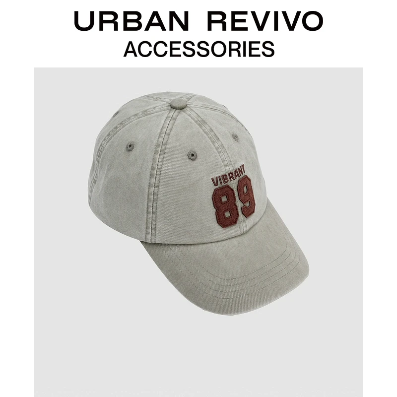 URBAN REVIVO2025夏季新款女士休闲撞色字母棒球帽UAYA50187