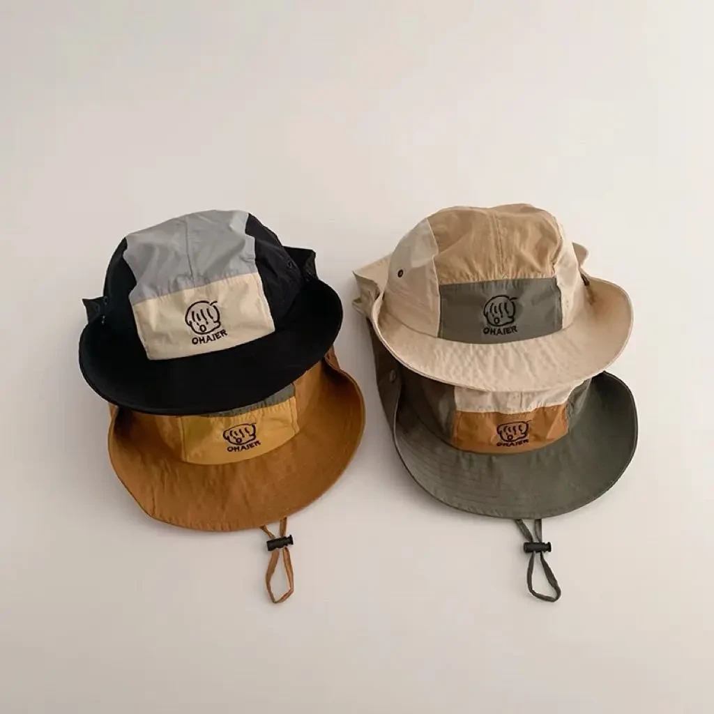 儿童户外防晒遮阳帽春夏薄款男女宝宝大檐露营出游速干太阳帽