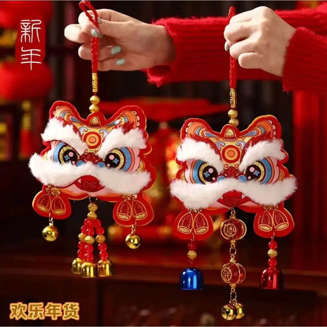 2025新款新年醒狮铃铛风铃装饰年味挂件客厅场景布置风铃挂饰Z727