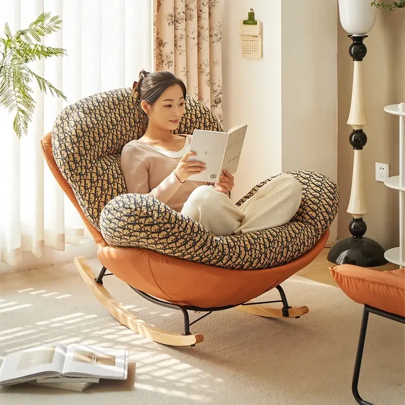 D字蝴蝶椅轻奢风摇椅舒适单人沙发椅客厅创意摇摇椅北欧极简家用