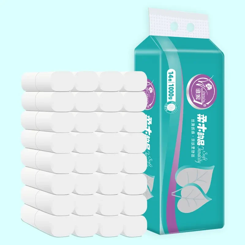 原生木浆柔韧洁净白色质感细腻无芯卷纸纸巾厕纸卷筒纸卫生纸加厚