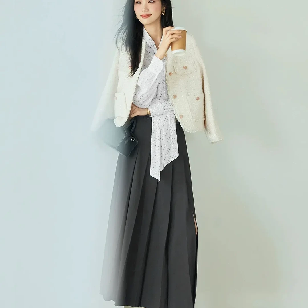 秋季长袖女装夏季圆领百搭设计师短外套女秋季上衣