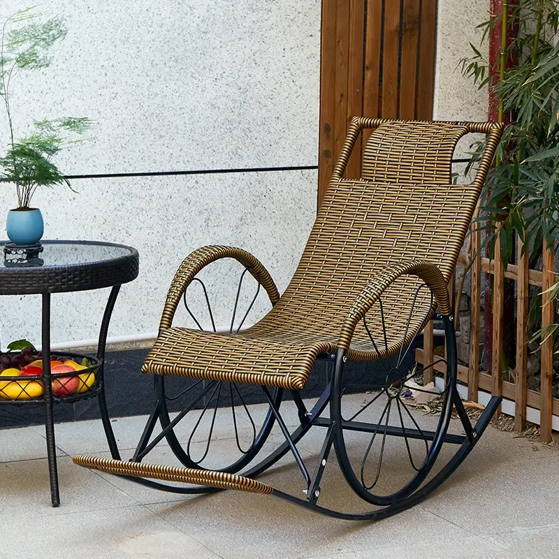 老人沙发阳台躺椅午休家用休闲懒人客厅摇椅大人逍遥椅藤椅摇摇椅