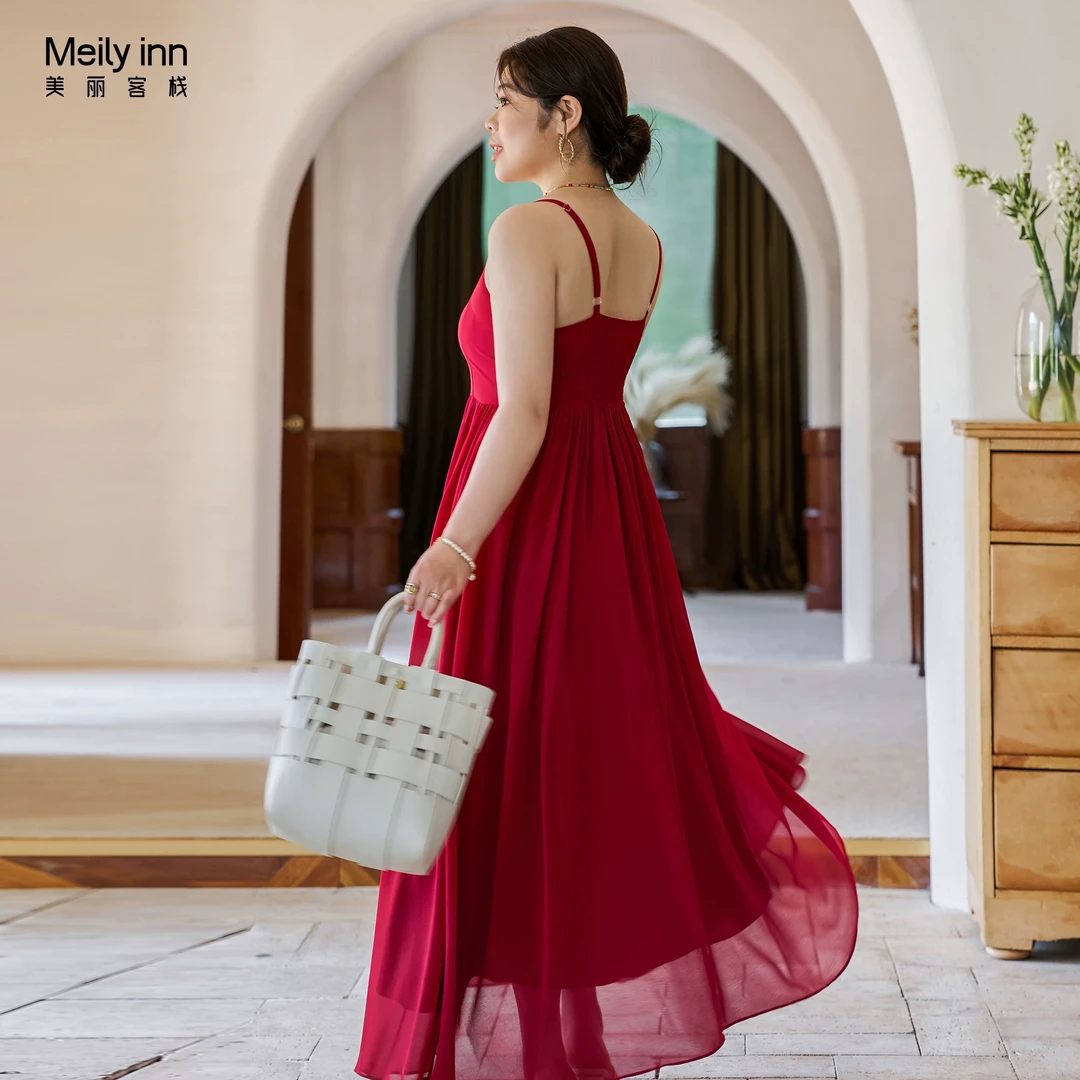 美丽客栈原创高端大码女装胖mm200斤加肥加大法式时尚吊带连衣裙