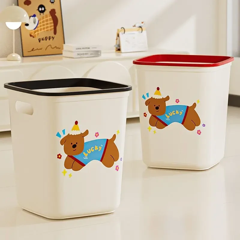 厨房卡通垃圾桶带盖家用大容量收纳客厅卫生间厕所家庭卧室纸篓HR