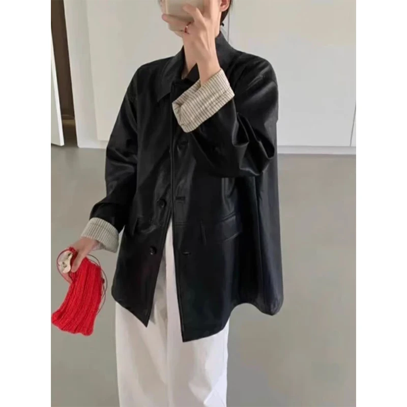 2025春季新款高级感皮衣外套女小个子今年流行时尚宽松百搭上衣潮