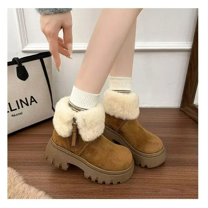 厚底增高加绒加厚保暖防滑百搭马丁靴女款冬季