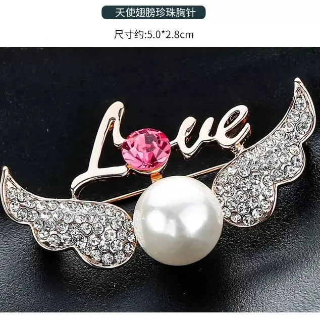 铜合金羽毛胸针 铜合金锆石胸针韩版复古花朵胸针镶钻百搭配饰