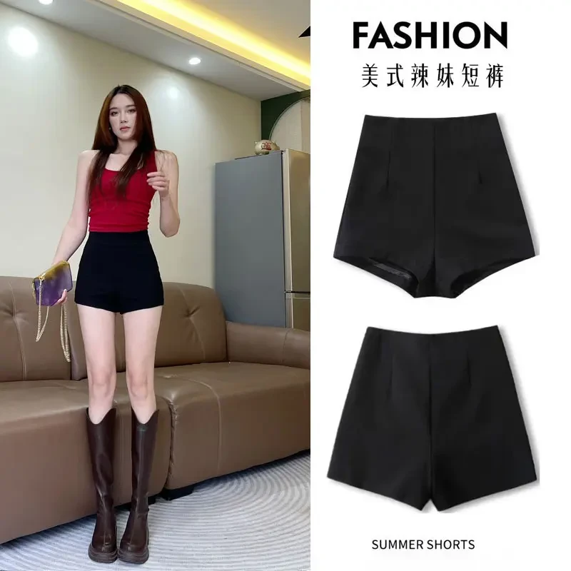 高腰西装短裤夏季外穿新款显瘦百搭弹力休闲防走光洋气a字热裤潮