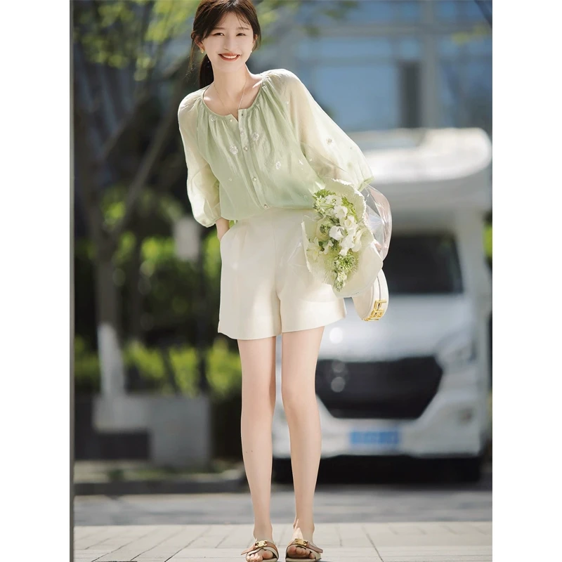 碎花雪纺甜美女装时尚设计感大小码百搭2025穿一整件