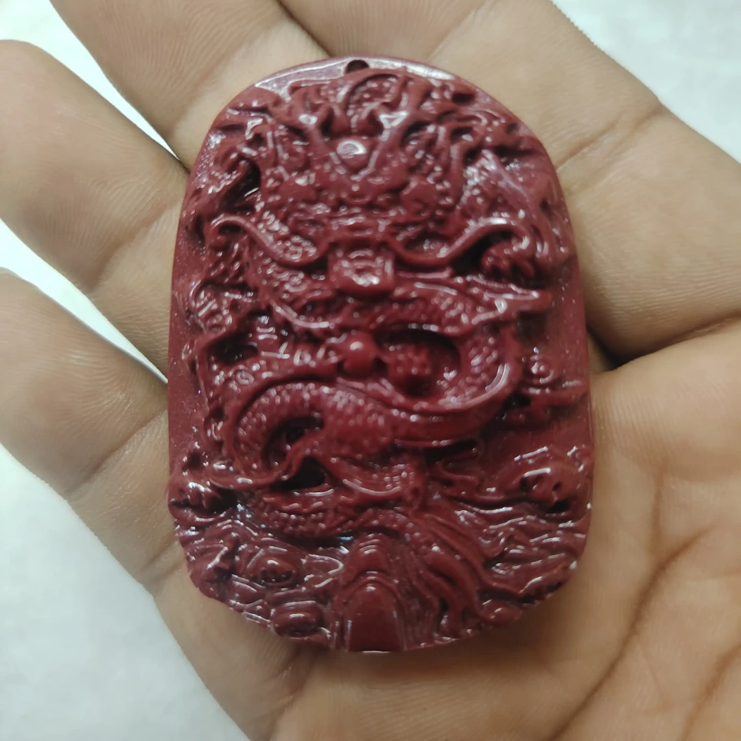 非金属树脂吊坠 紫金砂龙牌吊坠配饰红色饰品男女转运时尚挂坠