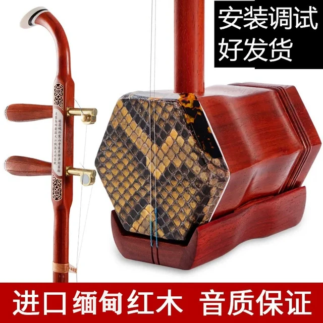 老红木二胡专业演奏级乐器初学者入门级六角胡琴新品