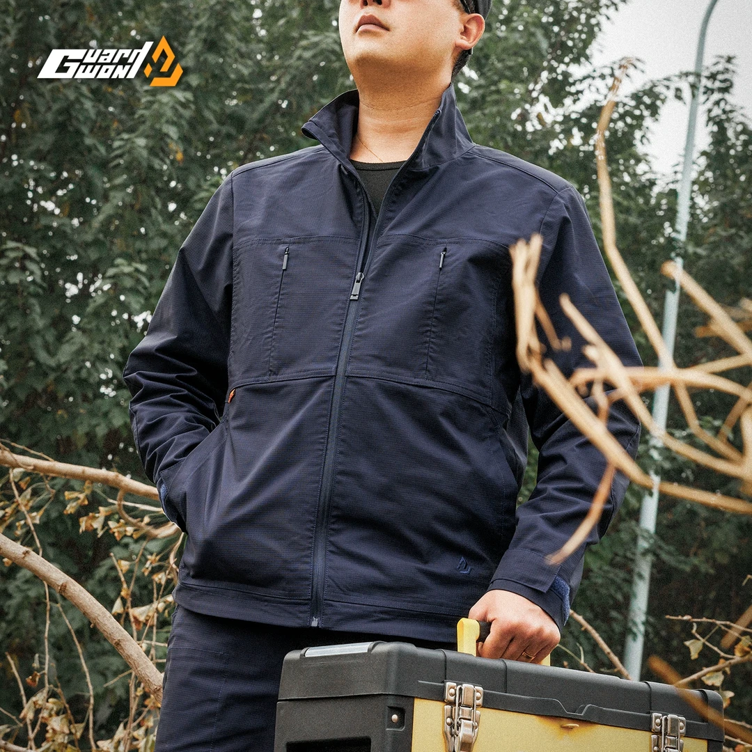 王婆瓜工装简约夹克新款男士外套裤子套装耐磨商务休闲外套工作服