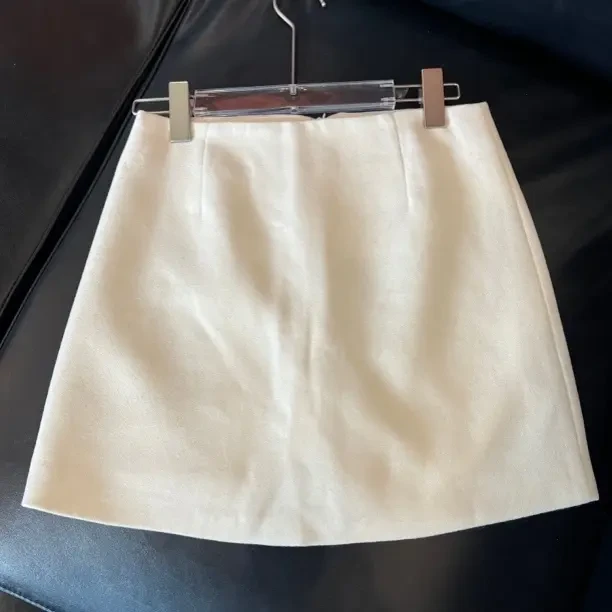 女士秋冬高腰显瘦包臀毛呢半身裙时尚百搭短裙