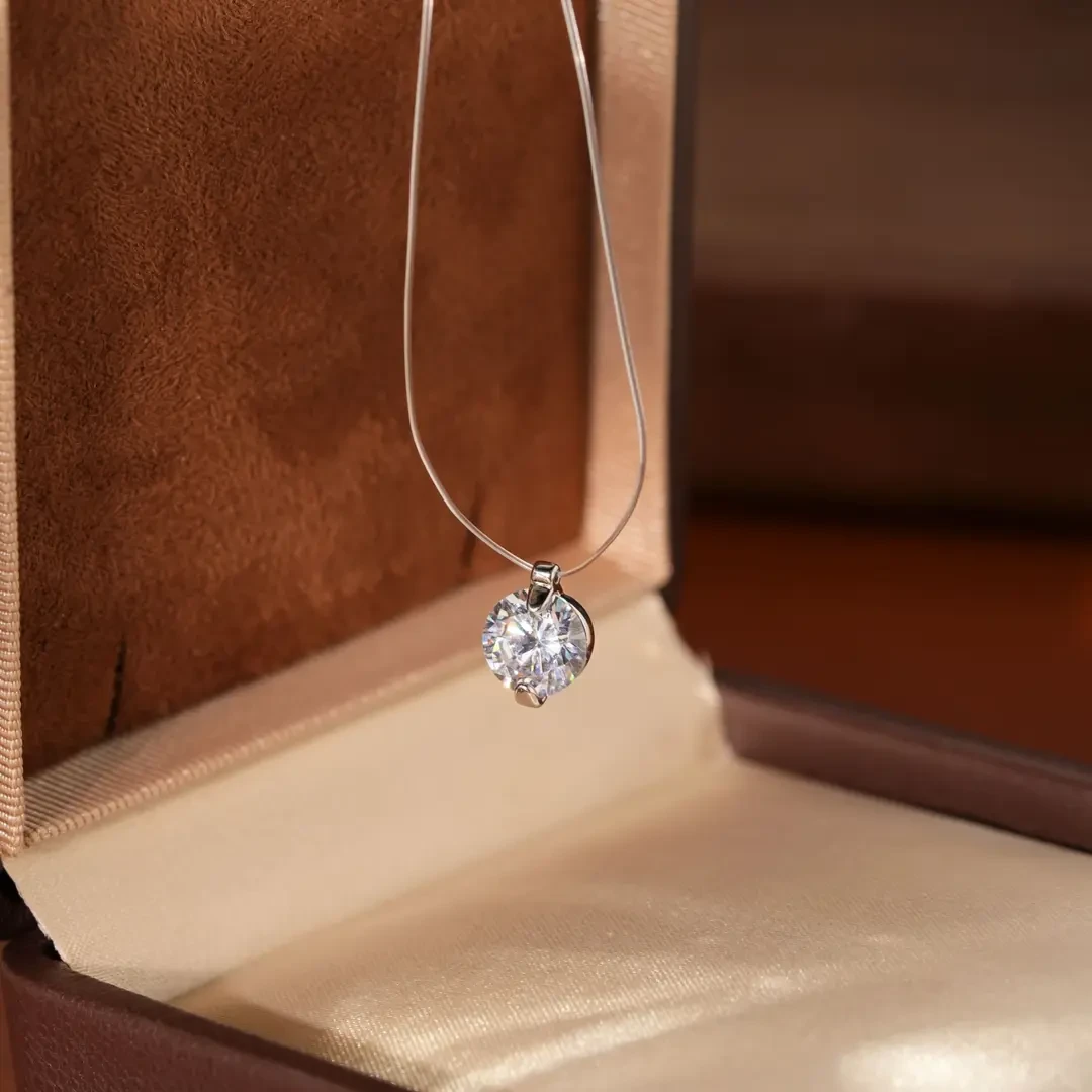 铜合金项链 简约小众人鱼之泪项链隐形链条精致亮闪闪新中式配饰