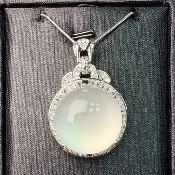 合金吊坠 银镶蛋面吊坠时尚