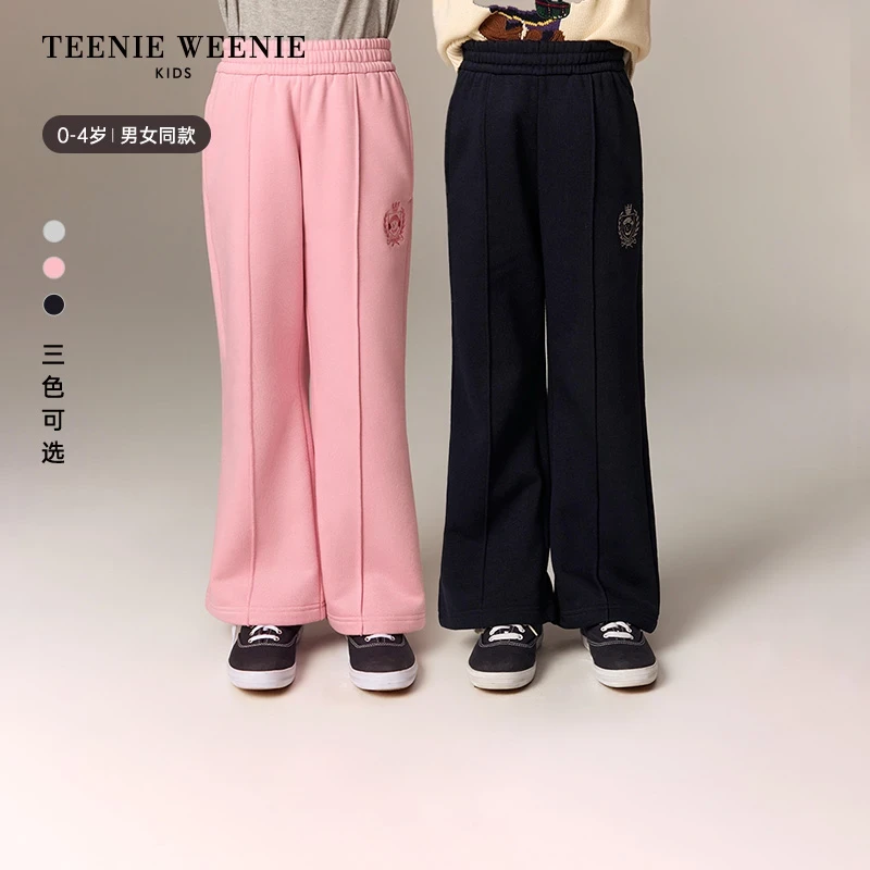 TeenieWeenie Kids小熊童装秋冬宽松休闲加绒阔腿裤TKTM258954I