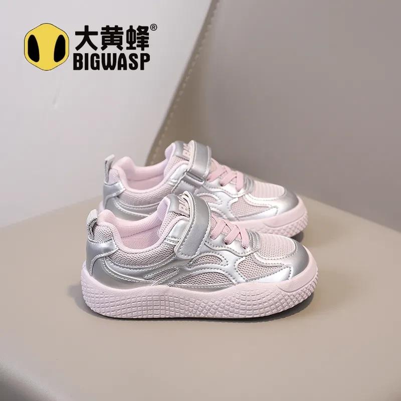 大黄蜂童鞋网面板鞋2025春秋新款男儿童休闲鞋小白百搭大童运动鞋