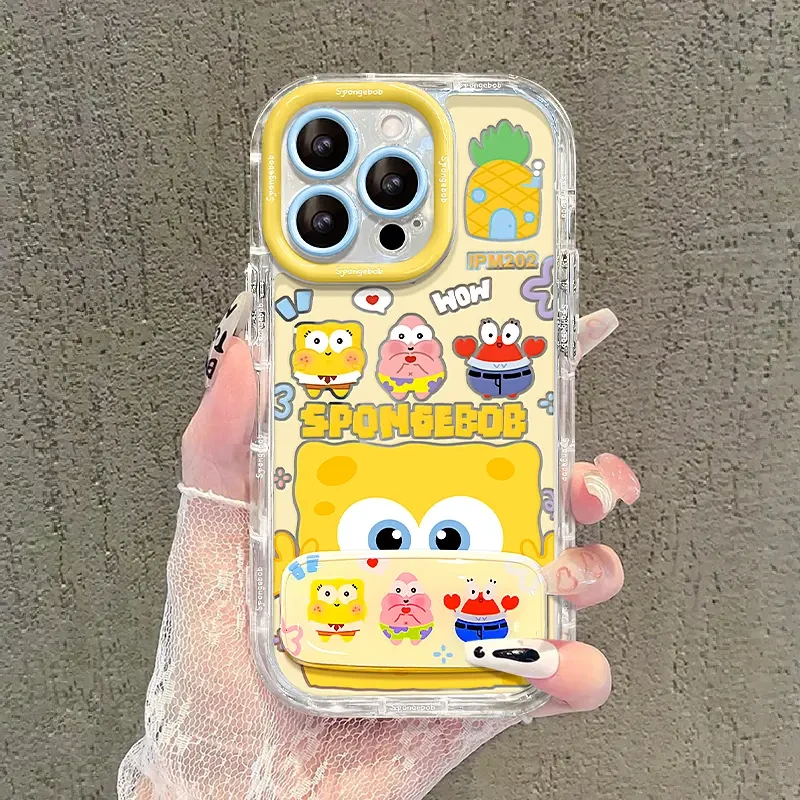 适用适用海绵派大星苹果15vivo华为oppo小米iPhone镜面奶油支架手