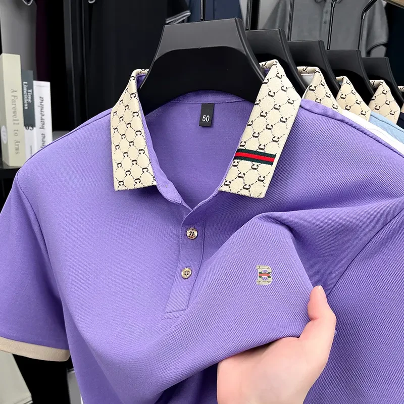 巴家新款专柜正品男士短袖POLO衫夏季高档英伦风商务时尚T恤杉男