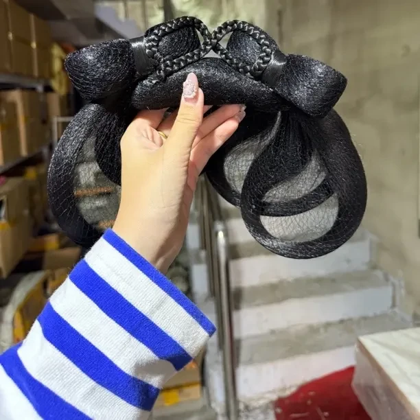 古风汉服假发一体式 蝴蝶结八字发髻 大人儿童通用