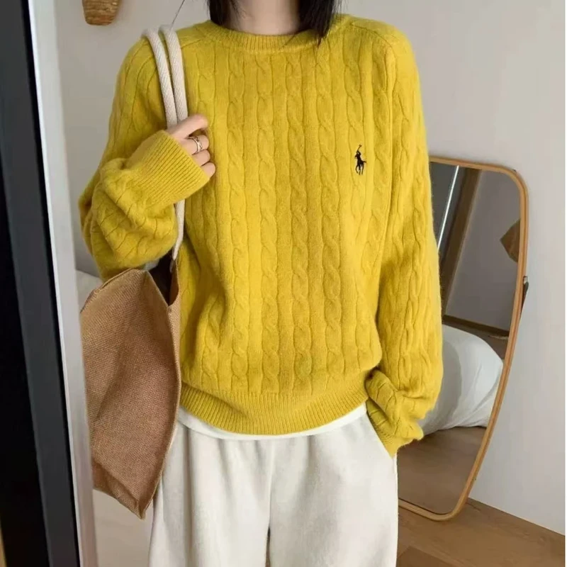 新款复古少女风毛衣宽松慵懒风针织衫韩系通勤打底衫显瘦百搭上衣