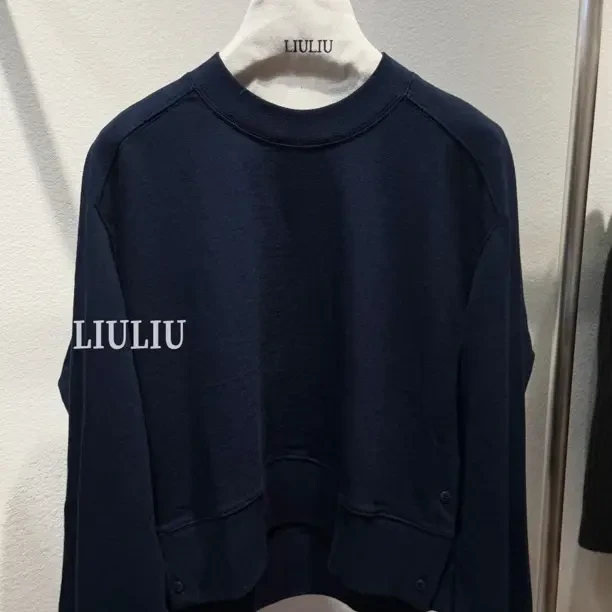 LIULIU 侧排扣圆领卫衣 （NO退NO换）