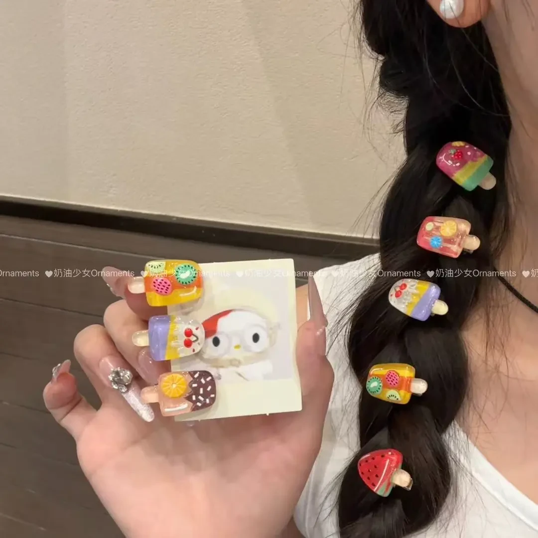 可爱迷你水果冰淇淋发夹创意搞怪雪糕碎发刘海夹卡通ins风