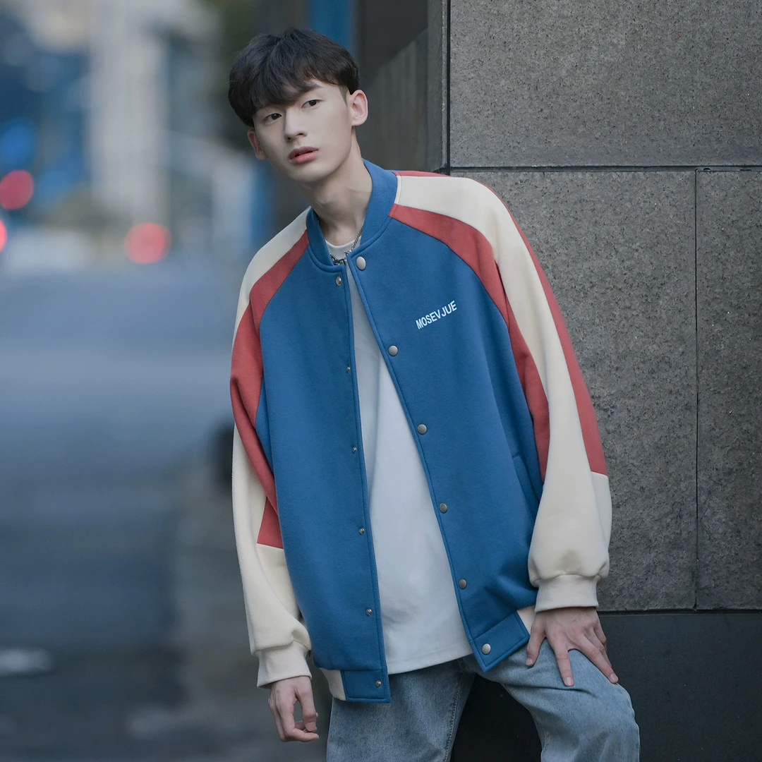 【11104包邮】2025春秋新款港风青少年学生拼色棒球衣外套夹克