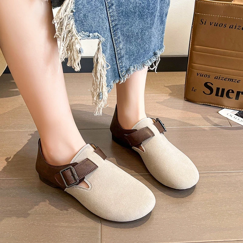 日系复古风勃肯鞋女2025春季新款两穿一脚蹬懒人妈妈鞋子 X1203