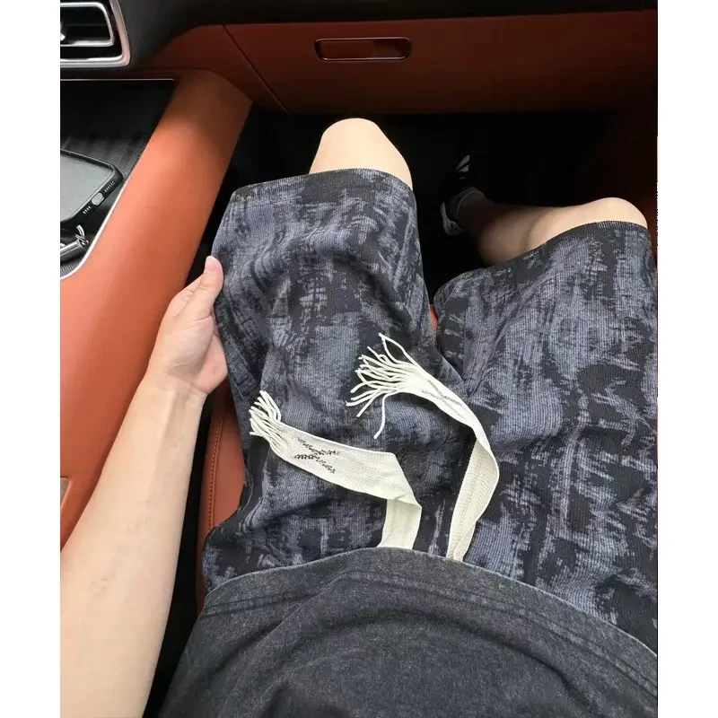 美式扎染迷彩短裤男款夏季潮牌痞帅炸街工装五分裤子宽松运动中裤