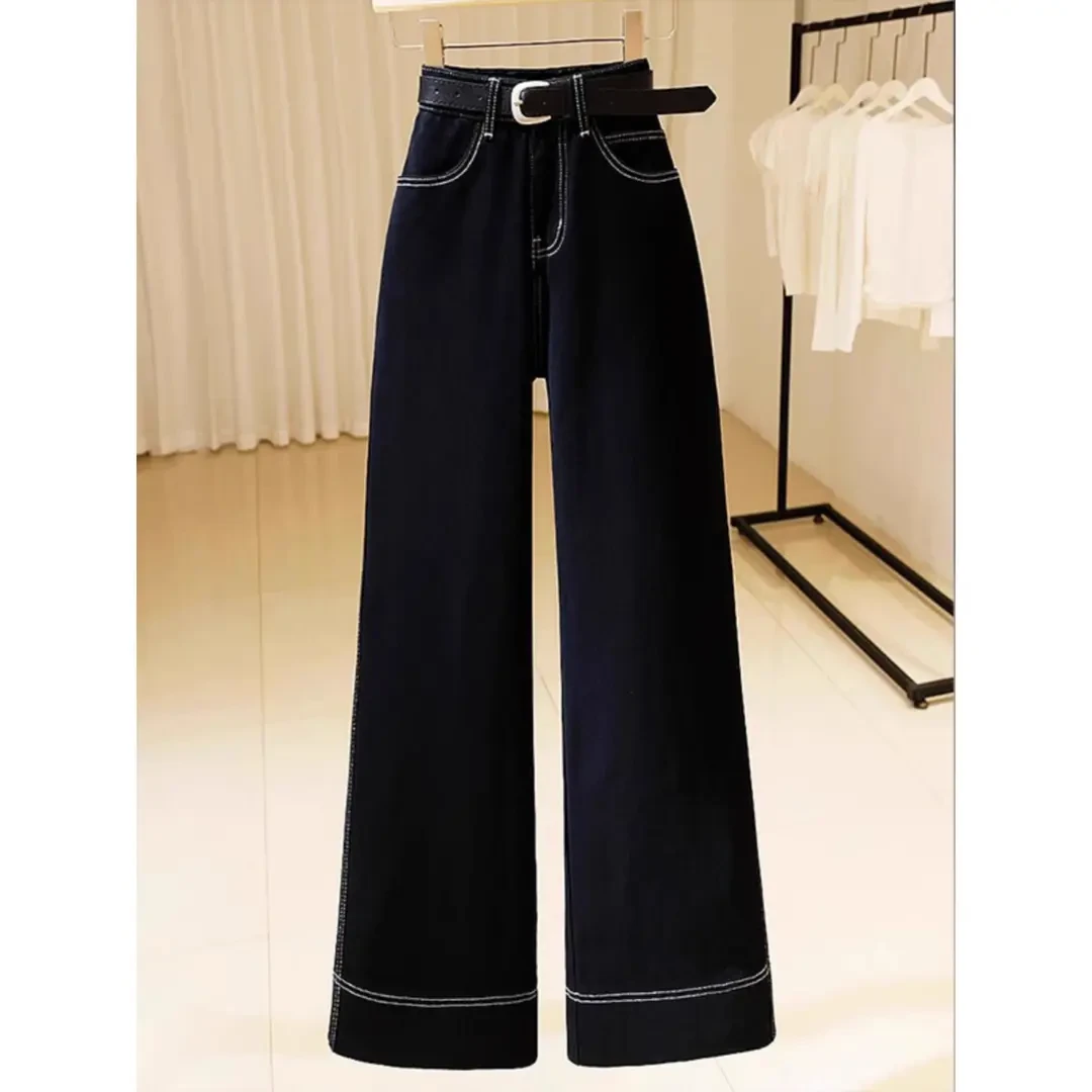 4263新款设计感减龄高腰直筒裤