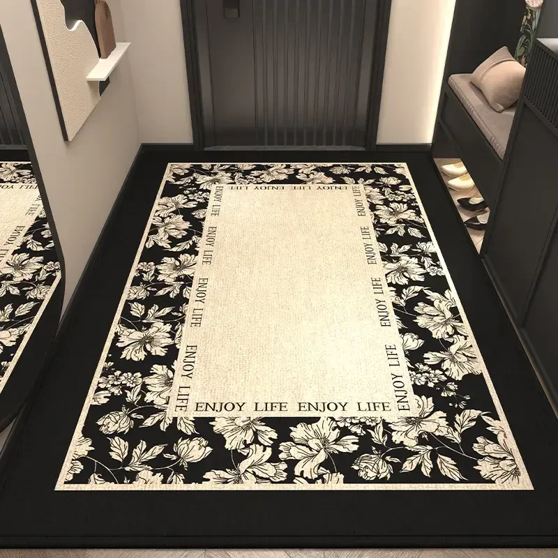 垫子法式小香风入户地垫轻奢地毯门厅耐脏防滑易清洁几何图案