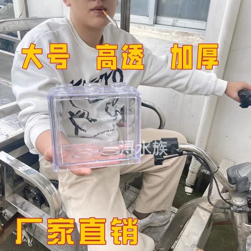 大号斗鱼积木缸高透亚克力微景观盲盒收纳可叠加小型场景布置