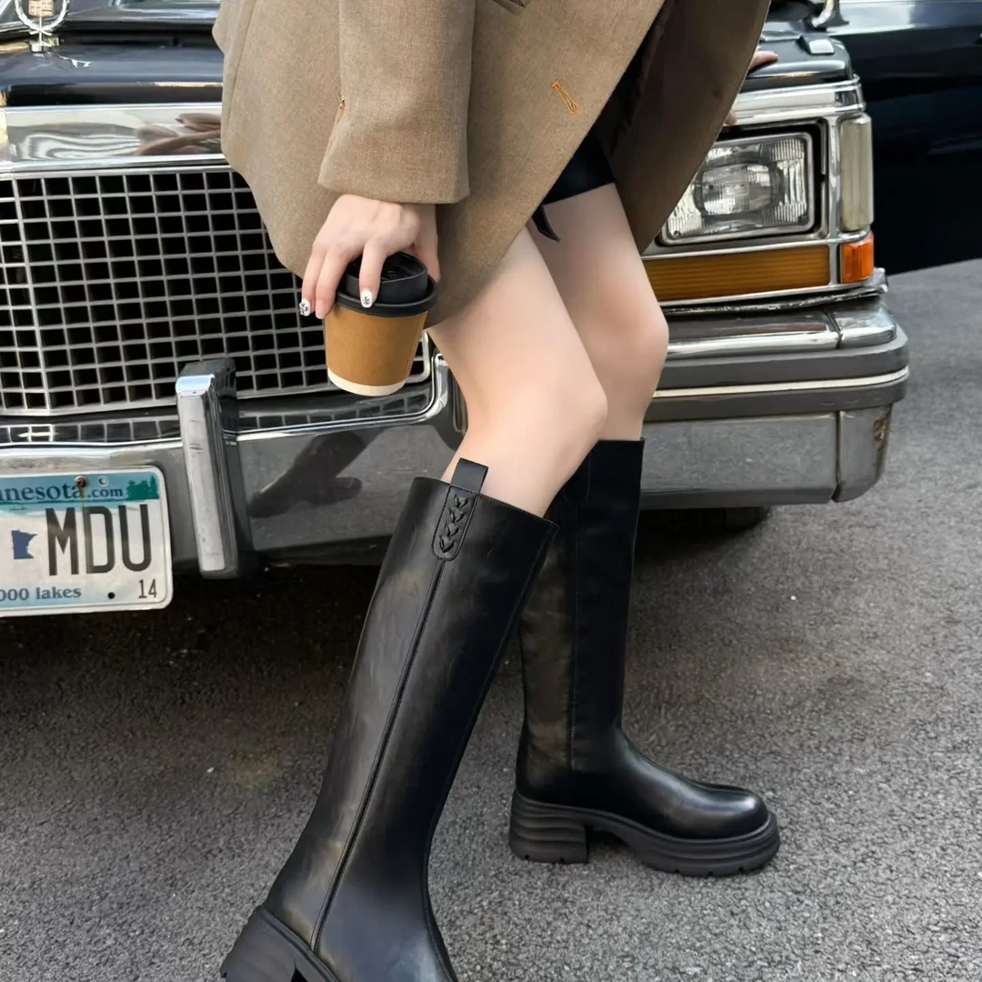 时装靴女鞋秋冬厚底长筒女靴骑士高筒靴长靴