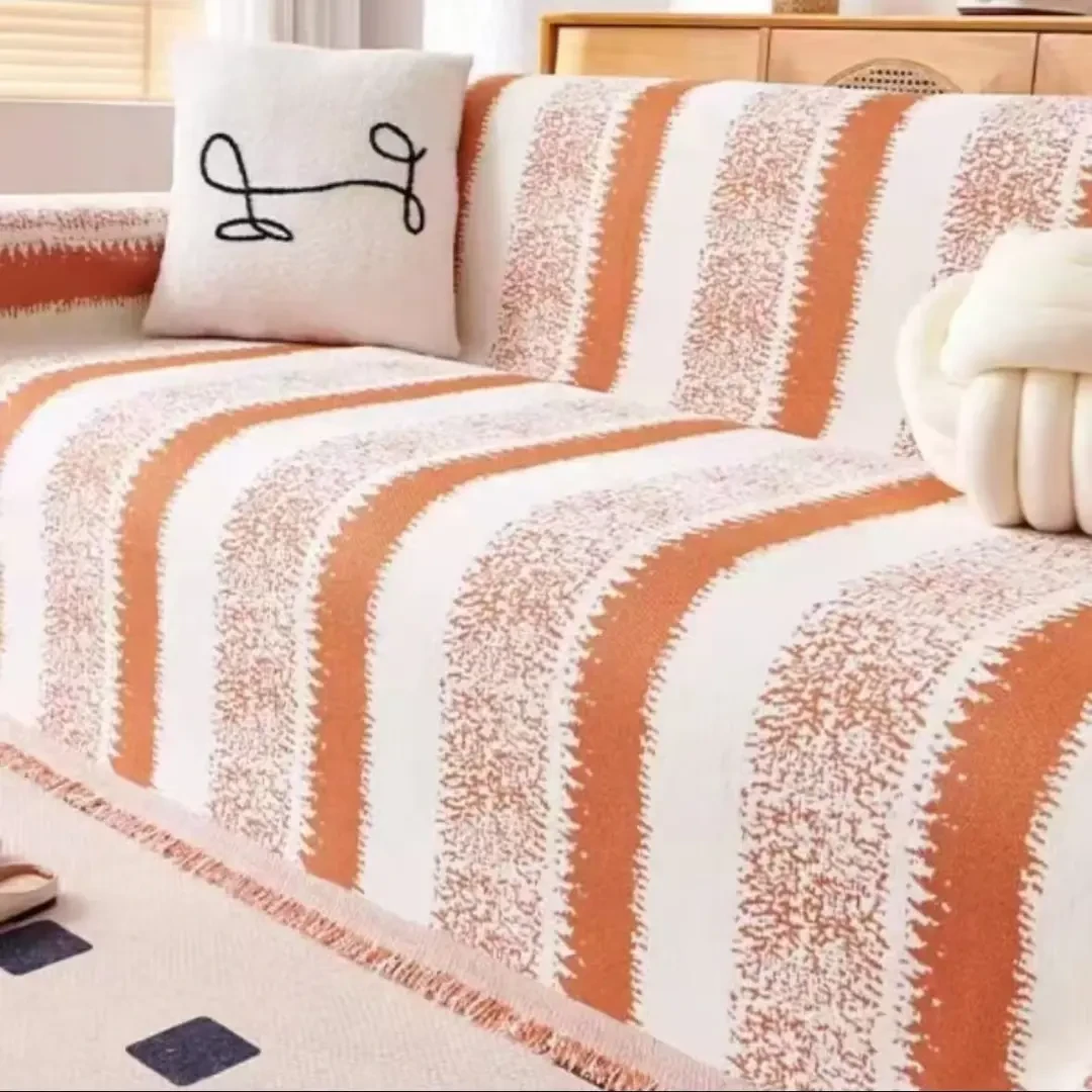 西藏新疆包邮雪尼尔奶油风ins风现代防滑沙发垫沙ins风全棉防滑