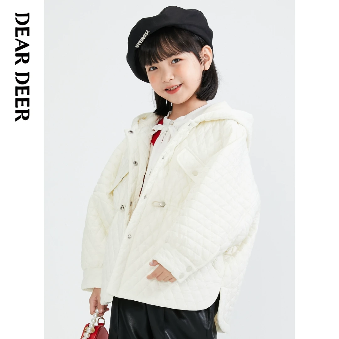 【直播清】迪迪鹿女大童春秋季连帽夹棉外套棉服C123123102