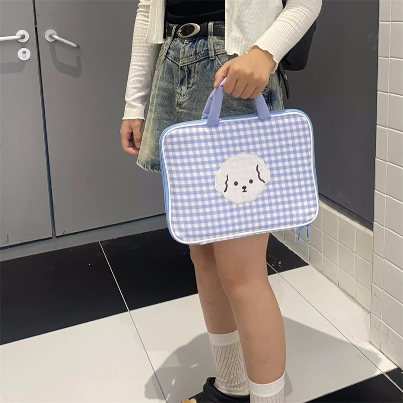 可爱格子卡通11寸iPadpro平板内胆包14寸笔记本保护电脑收纳包zk