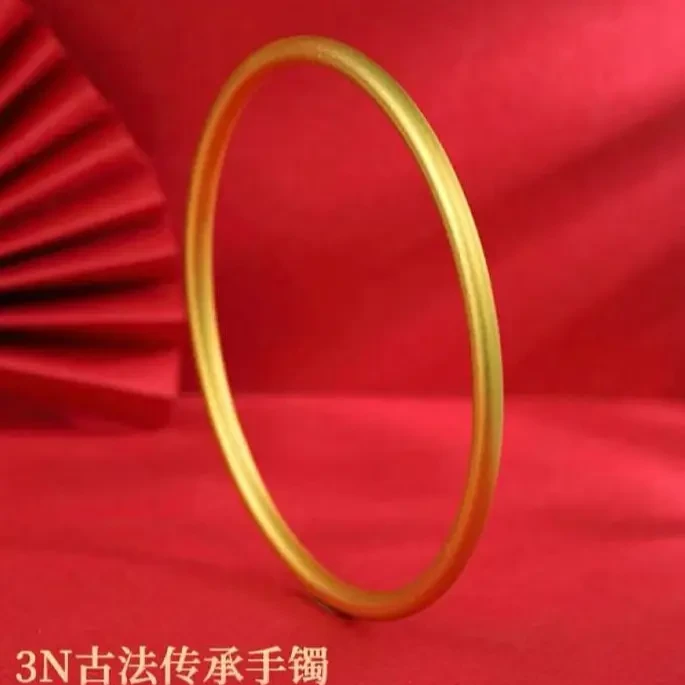 【新春福利】经典百搭古法磨砂手镯民族风素圈闭口实心镯子S..