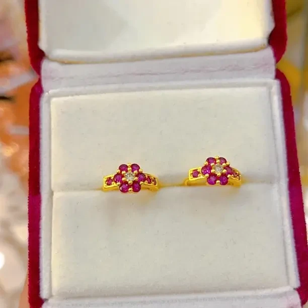 铜合金耳饰 铜合金耳饰 民族风简约百搭气质甜美耳环女款