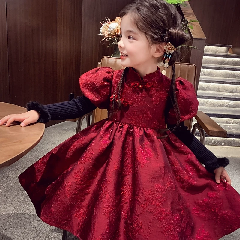 【现货】米米哈罗【诗意江南】女童公主裙冬装拜年服连衣裙C240411