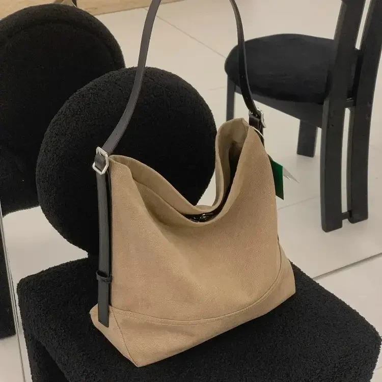 帆布包随性慵懒托特包大容量松弛感通勤单肩斜挎大包包