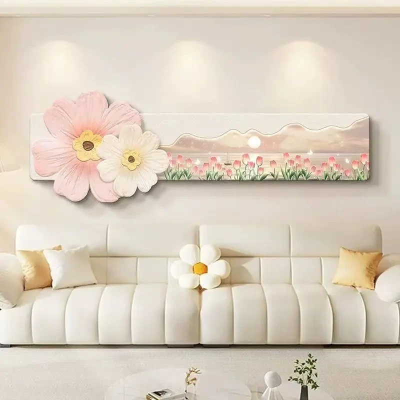 069/奶油风卧室床头装饰画客厅画主卧北欧风景花卉简约高级感挂画