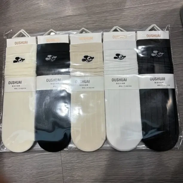韩系百搭波点堆堆纸版中筒袜子适合多季节穿着堆堆袜专用袜子