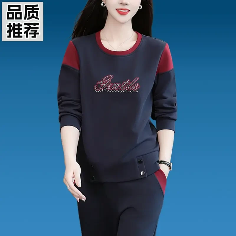 高品质品牌休闲运动套装女春秋2025新款纯色卫衣时尚两件套跑步服