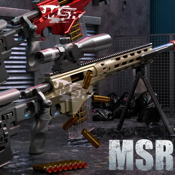 超大号男童MSR抛壳软弹可发射狙击男孩吃鸡玩具手动上膛AWM