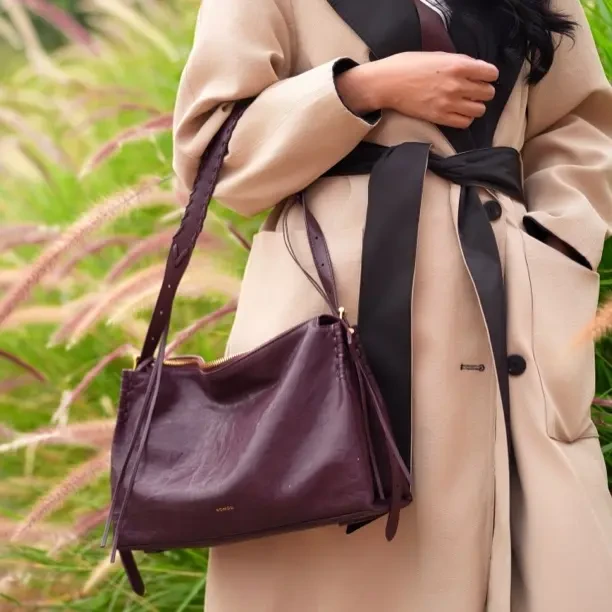 红谷HONGU植鞣牛皮单肩斜挎两用包复古简约通勤风都市游牧风