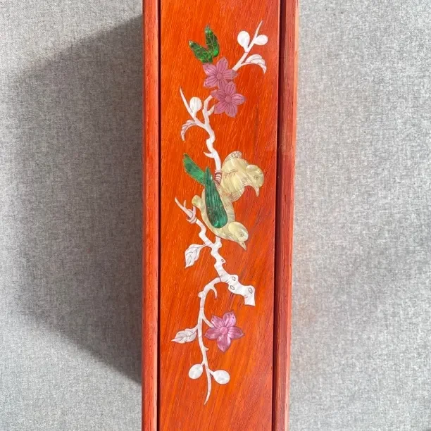 红花木螺钿镶嵌28*8*8首饰盒