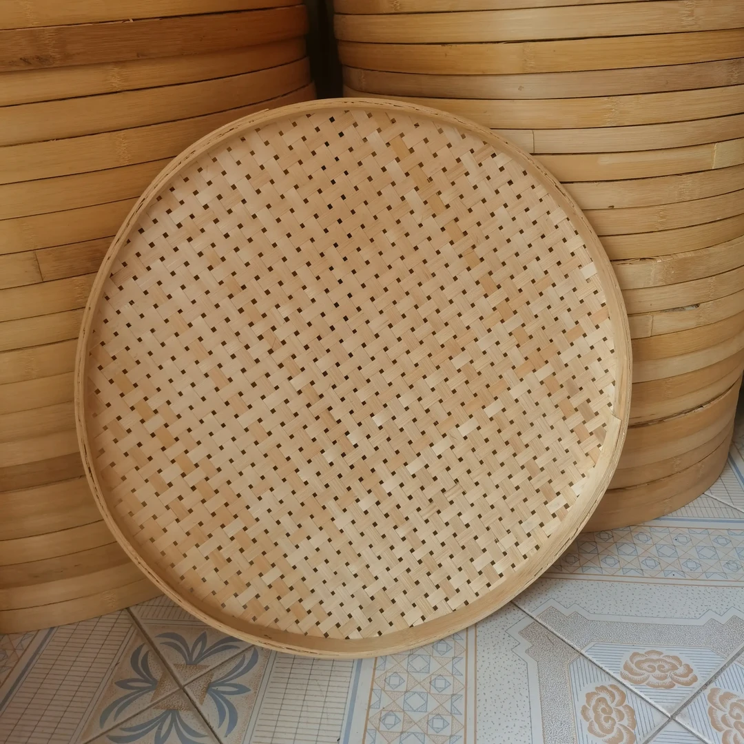 手工竹编加固版竹筛簸箕适用于家用晾晒干货耐用耐晒竹制品