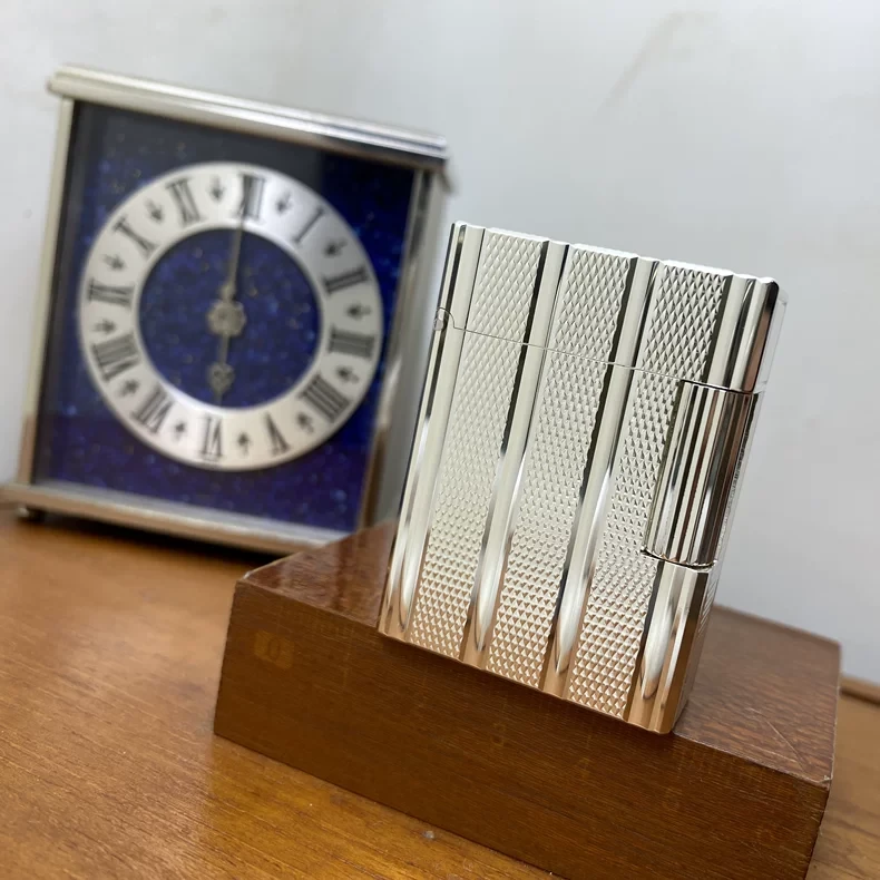 原品保证！S.T.Dupont都彭L1系列 银色麦纹间条纹小号款打火机Ax